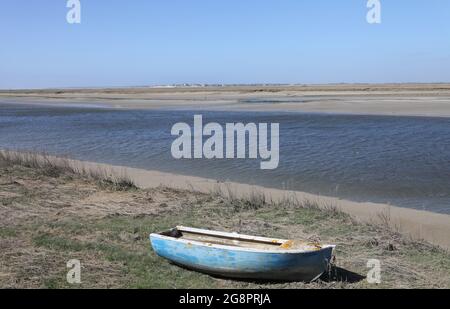 Canal et marais salants, Baie de la somme, désigné Grand site de France, St Valery-sur-somme, Picardie, France Banque D'Images