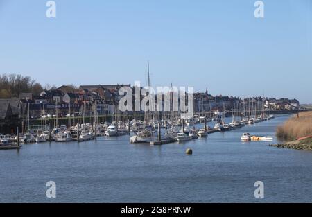 St Valery-sur-somme, au bord des marais salants de la Baie de la somme, Grand site de France, Picardie, France Banque D'Images