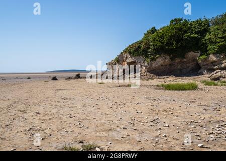 Le Coastal Way s'étend sur 137 kilomètres, de Merseyside à Cumbria. Le littoral du Lancashire est composé d'une variété de paysages, le paysage calcaire Banque D'Images