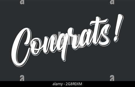 Mot Congrats esquissé à la main comme bannière ou logo. Lettrage pour en-tête, carte, affiche Illustration de Vecteur