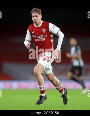Photo du dossier datée du 18-01-2021 de Emile Smith Rowe d'Arsenal. Date d'émission : jeudi 22 juillet 2021. Banque D'Images