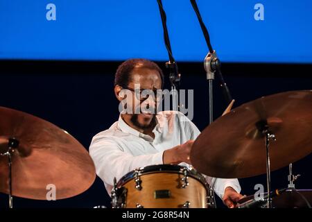 Naples, Italie. 21 juillet 2021. John John Patitucci Triowith Brian Blade et Chris Potter. (Photo de Giovanni Esposto/Pacific Press/Sipa USA) crédit: SIPA USA/Alay Live News Banque D'Images