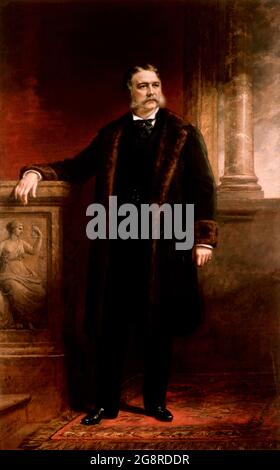 Chester Arthur. Portrait du 21e président américain Chester A Arthur (1830-1886) par Daniel Huntington, huile sur toile, 1885 Banque D'Images