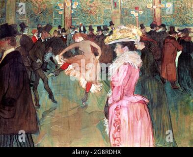 Au Moulin Rouge : la danse d'Henri de Toulouse-Lautrec (1864-1901), huile sur toile, 1890 Banque D'Images