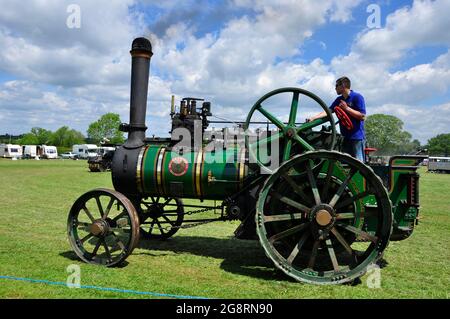 Wallis et Steevens Ltd. Du moteur de traction à vapeur Basingstoke.photographié ici au salon de la vapeur Southwick en 2010. Utilisé dans l'industrie, le transport a Banque D'Images