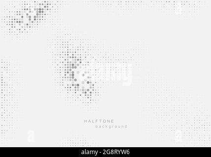 Arrière-plan en pointillés demi-tons abstrait. Motif monochrome avec points et cercles. Vecteur texture futuriste moderne pour affiches, cartes de visite, cartes postales Illustration de Vecteur