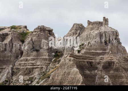 Autour de la zone d'exposition des fossiles, parc national des Badlands, Dakota du Sud Banque D'Images