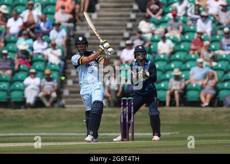 BECKENHAM, ROYAUME-UNI. 22 JUILLET David Bedingham de Durham chauves-souris lors du match de la coupe d'un jour du Royal London entre Kent et Durham au terrain du comté, Beckenham, le jeudi 22 juillet 2021. (Credit: Will Matthews | MI News ) Credit: MI News & Sport /Alay Live News Banque D'Images
