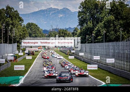 Début de la course, départ, safety car, pendant les 6 heures de Monza, 3e tour du Championnat du monde d'endurance 2021 de la FIA, FIA WEC, sur l'Autodromo Nazionale di Monza, du 16 au 18 juillet 2021 à Monza, Italie - photo Paulo Maria / DPPI Banque D'Images