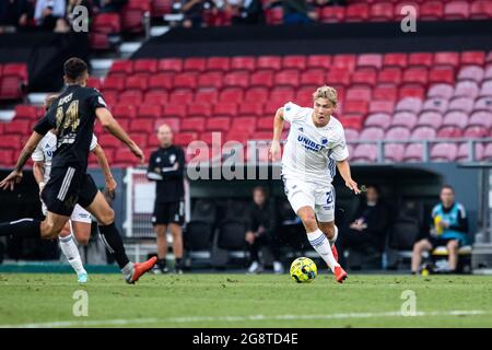 Copenhague, Danemark. 22 juillet 2021. Rasmus Hojlund (28) du FC Copenhague vu lors du match de la Ligue de la Conférence Europa entre le FC Copenhague et Torpedo-Belaz Zhodino à Parken, Copenhague, Danemark. (Crédit photo : Gonzales photo/Alamy Live News Banque D'Images