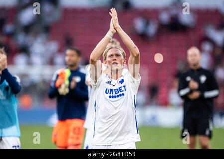 Copenhague, Danemark. 22 juillet 2021. Viktor Fischer (7) du FC Copenhague vu après le match de la Ligue Europa Conference entre le FC Copenhague et Torpedo-Belaz Zhodino à Parken à Copenhague, Danemark. (Crédit photo : Gonzales photo/Alamy Live News Banque D'Images