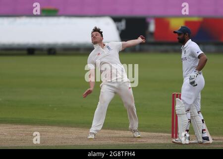 CHESTER LE STREET, ROYAUME-UNI. 22 JUILLET lors du match Tour Match entre County Select XI et l'Inde à Emirates Riverside, Chester le Street, le jeudi 22 juillet 2021. (Credit: Mark Fletcher | MI News) Credit: MI News & Sport /Alay Live News Banque D'Images