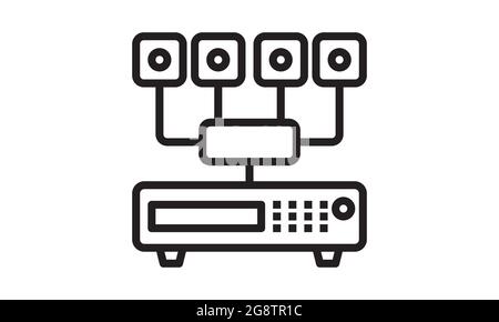 Icône de vecteur DVR pour systèmes de vidéosurveillance Illustration de Vecteur