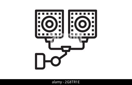 Image vectorielle d'icône de caméra de surveillance infrarouge Illustration de Vecteur