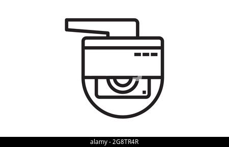 Icône caméra CCTV. Illustration du vecteur de caméra de surveillance isolée sur blanc. Design de type glyphe pour caméra de sécurité, conçu pour le Web et les applications. SPE 10 Illustration de Vecteur