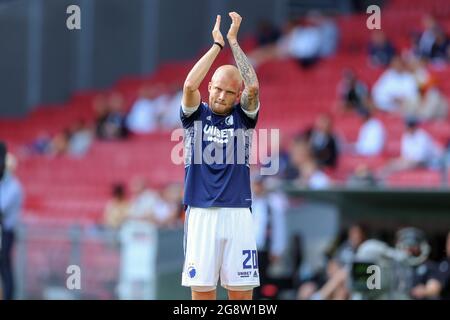 Copenhague, Danemark. 22 juillet 2021. Nicolai Boilesen du FC Copenhague vu avant le match de qualification de l'UEFA Europa Conference League entre le FC Copenhague et Torpedo Zhodino à Parken à Copenhague. (Crédit photo : Gonzales photo/Alamy Live News Banque D'Images