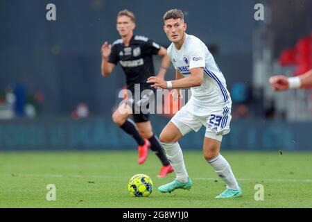 Copenhague, Danemark. 22 juillet 2021. Jonas Wind (23) du FC Copenhague vu lors du match de qualification de l'UEFA Europa Conference League entre le FC Copenhague et Torpedo Zhodino à Parken à Copenhague. (Crédit photo : Gonzales photo/Alamy Live News Banque D'Images