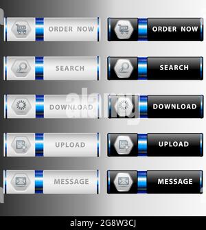 Conception de boutons web modernes et très détaillés Illustration de Vecteur