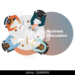 Réunion d'affaires - discussion d'équipe - Illustration du stock comme fichier EPS 10 Illustration de Vecteur
