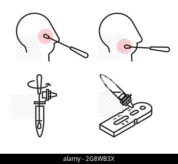 COVID-19 - kits d'essai de débit latéral rapide régulier - Illustration comme fichier eps 10. Illustration de Vecteur
