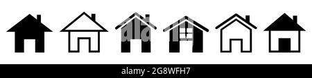 Icône ensemble de maisons. Conception d'applications et de sites Web. Symbole d'illustration vectorielle Illustration de Vecteur