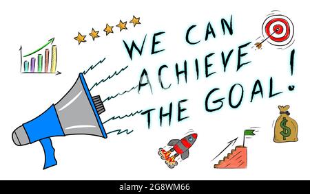 Illustration d'un concept de réalisation d'objectifs Banque D'Images