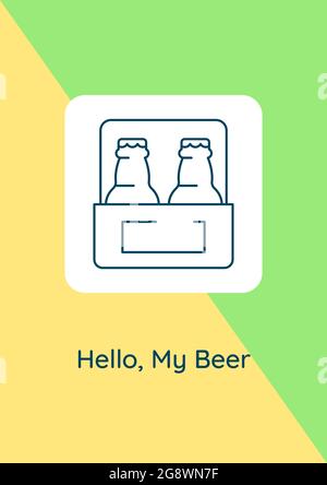 Carte postale Beerfest avec icône de glyphe linéaire Illustration de Vecteur