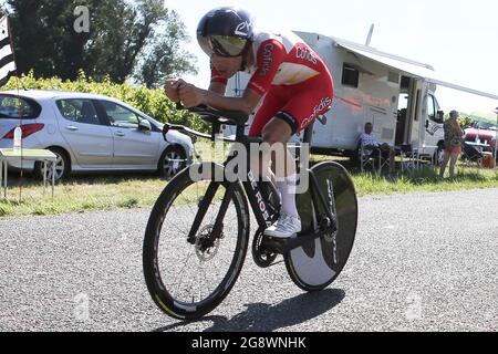 Guillaume Martin de Cofidis pendant le Tour de France 2021, course cycliste étape 20, procès à temps, Libourne - Saint Emilion (30,8 km) le 17 juillet 2021 à Lussac, France - photo Laurent Lairys / DPPI Banque D'Images