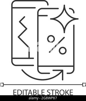 Icône linéaire de remplacement de l'ancien téléphone Illustration de Vecteur