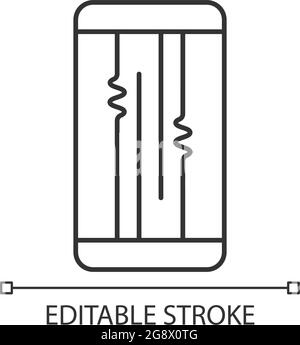 L'écran ou l'écran lcd émet une icône linéaire Illustration de Vecteur