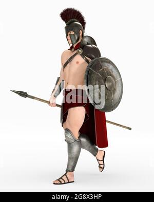 Soldat hoplite de Grèce antique Banque D'Images