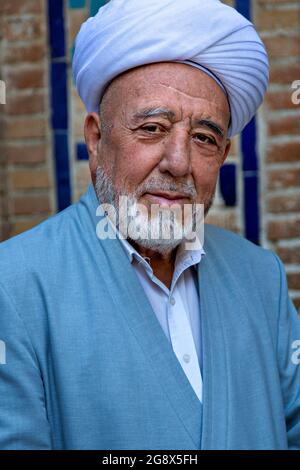 Portrait de l'ouzbek à Samarkand, Ouzbékistan Banque D'Images