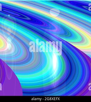 image abstraite du mouvement des planètes dans le plan Banque D'Images