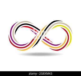 Boucle Mobius faite de morceau de corde colorée. symbole infini Illustration de Vecteur
