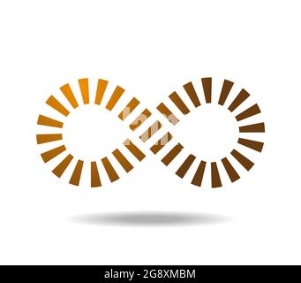Boucle Mobius faite de pièces dorées. Symbole infini Illustration de Vecteur
