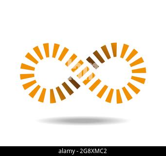 Boucle Mobius faite de pièces dorées. Symbole infini Illustration de Vecteur