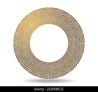 Motif celtique ou grec rond tissé avec méandre Illustration de Vecteur