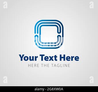 Logo en forme de C sur une seule ligne. Logo labyrinthe carré ou labyrinthe. Logo Ready Illustration de Vecteur
