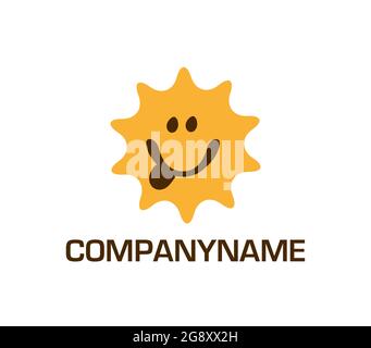 Soleil souriant. Réglisse avec goût. Logo Ready Illustration de Vecteur