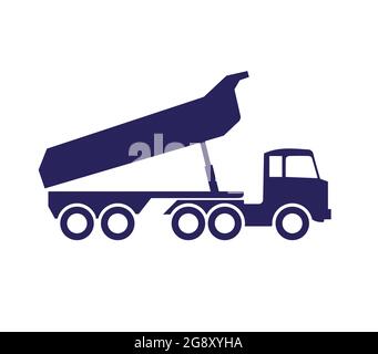 Chariot. Un camion sur un chantier. Silhouette Illustration de Vecteur