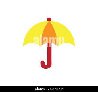 Parapluie simple jaune et orange Illustration de Vecteur