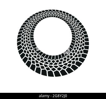 Piste de pneu disposée en cercle Illustration de Vecteur