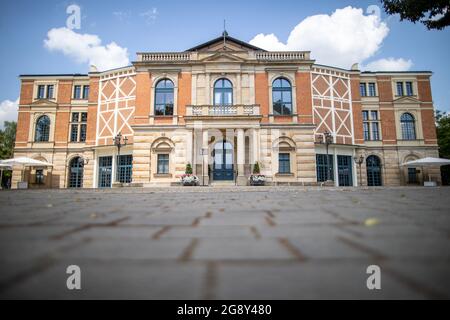 Bayreuth, Allemagne. 23 juillet 2021. Le Bayreuth Festival Hall. Le festival de Bayreuth commence le 25.07.2021. Credit: Daniel Karmann/dpa/Alay Live News Banque D'Images