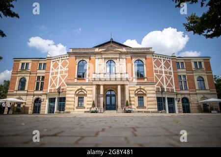 Bayreuth, Allemagne. 23 juillet 2021. Le Bayreuth Festival Hall. Le festival de Bayreuth commence le 25.07.2021. Credit: Daniel Karmann/dpa/Alay Live News Banque D'Images