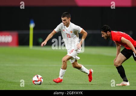 Sapporo, Japon. 22 juillet 2021. Pedri (ESP) football : Tokyo Jeux Olympiques 2020 football masculin 1er tour groupe C match entre l'Egypte 0-0 Espagne au Sapporo Dome à Sapporo, Japon . Crédit: Mutsu Kawamori/AFLO/Alay Live News Banque D'Images