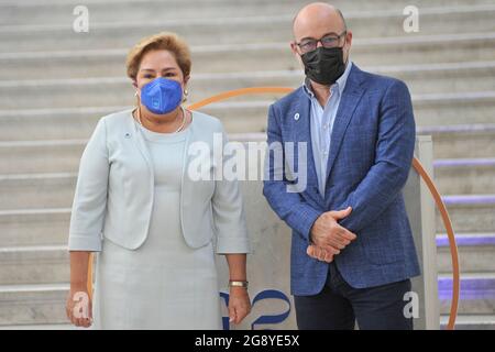 Naples, Italie. 23 juillet 2021. Patricia Espinosa CCNUCC, assiste au G20 à Naples, Italie, le 23 juillet 2021. Le G20 se tient du 22 au 23 juillet 2021. (Photo par Vincenzo Izzo/Sipa USA) crédit: SIPA USA/Alay Live News Banque D'Images