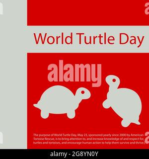 Le but de la Journée mondiale des tortues, le 23 mai, parrainée chaque année depuis 2000 par American Tortoise Rescue, est d'attirer l'attention et d'accroître la connaissance de Illustration de Vecteur