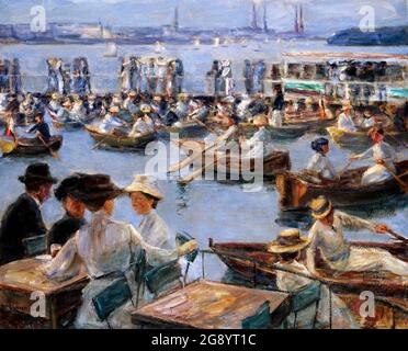 Sur l'Alster à Hambourg par Max Liebermann (1847-1935), huile sur toile, 1910 Banque D'Images