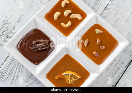 Assortiment de caramel avec différents types de caramel Banque D'Images