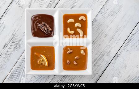 Assortiment de caramel avec différents types de caramel Banque D'Images
